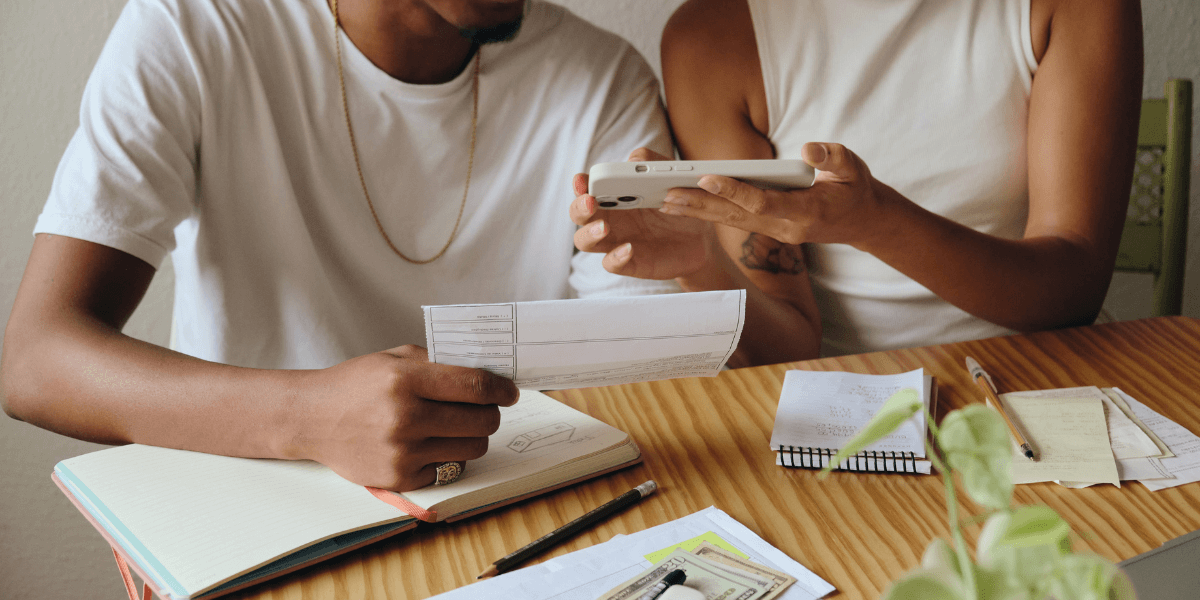 People going over finances